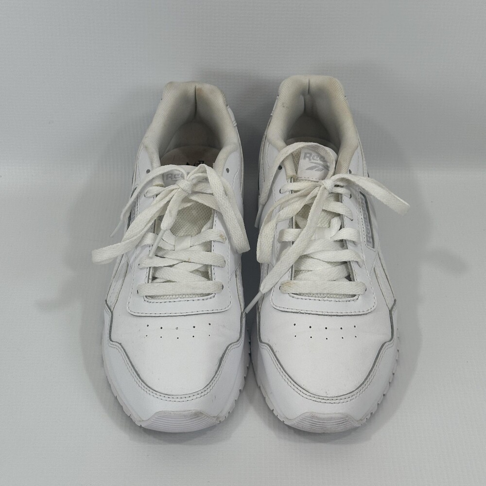 Reebok Glide Men Size 8 Classic Old School Leather White Gray Athletic Shoes